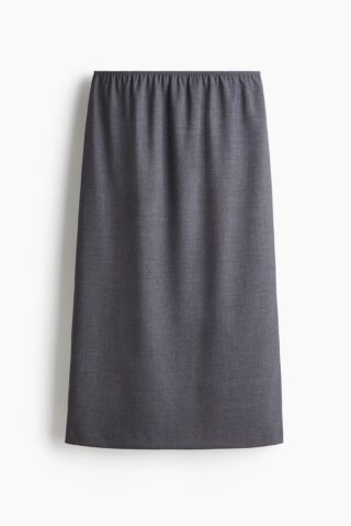 H & M - Midirok - Grijs Gemêleerd