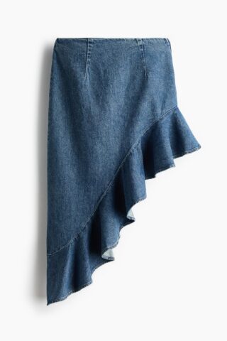 H & M - Asymmetrische denim rok - Denimblauw