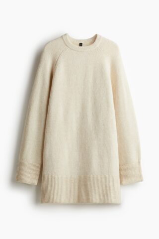 H & M - Gebreide jurk - Lichtbeige