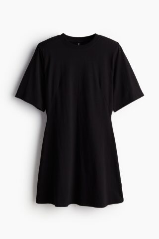 H & M - T-shirtjurk met schoudervullingen - Zwart