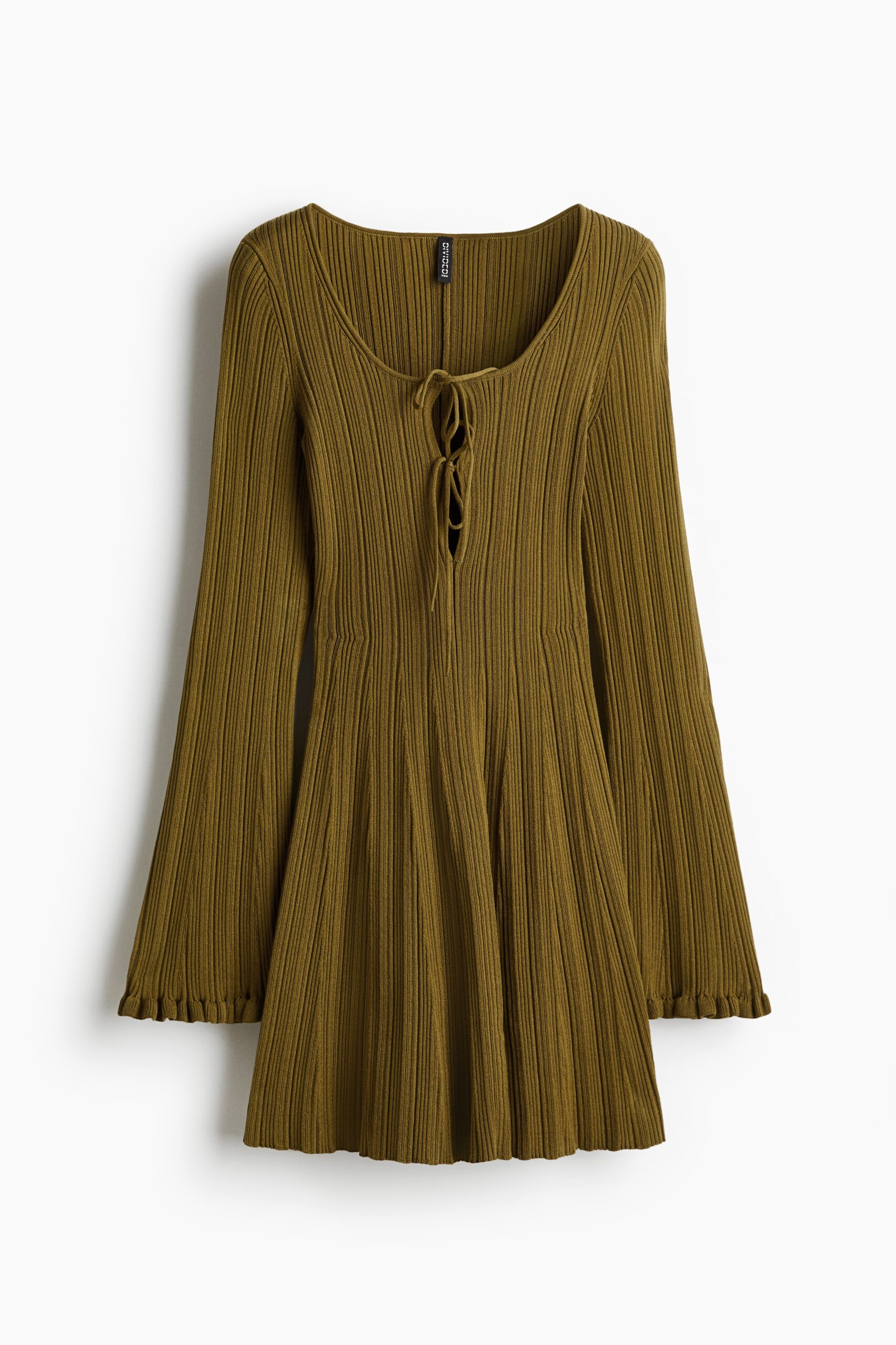 H & M - Uitlopende jurk - Olijfgroen