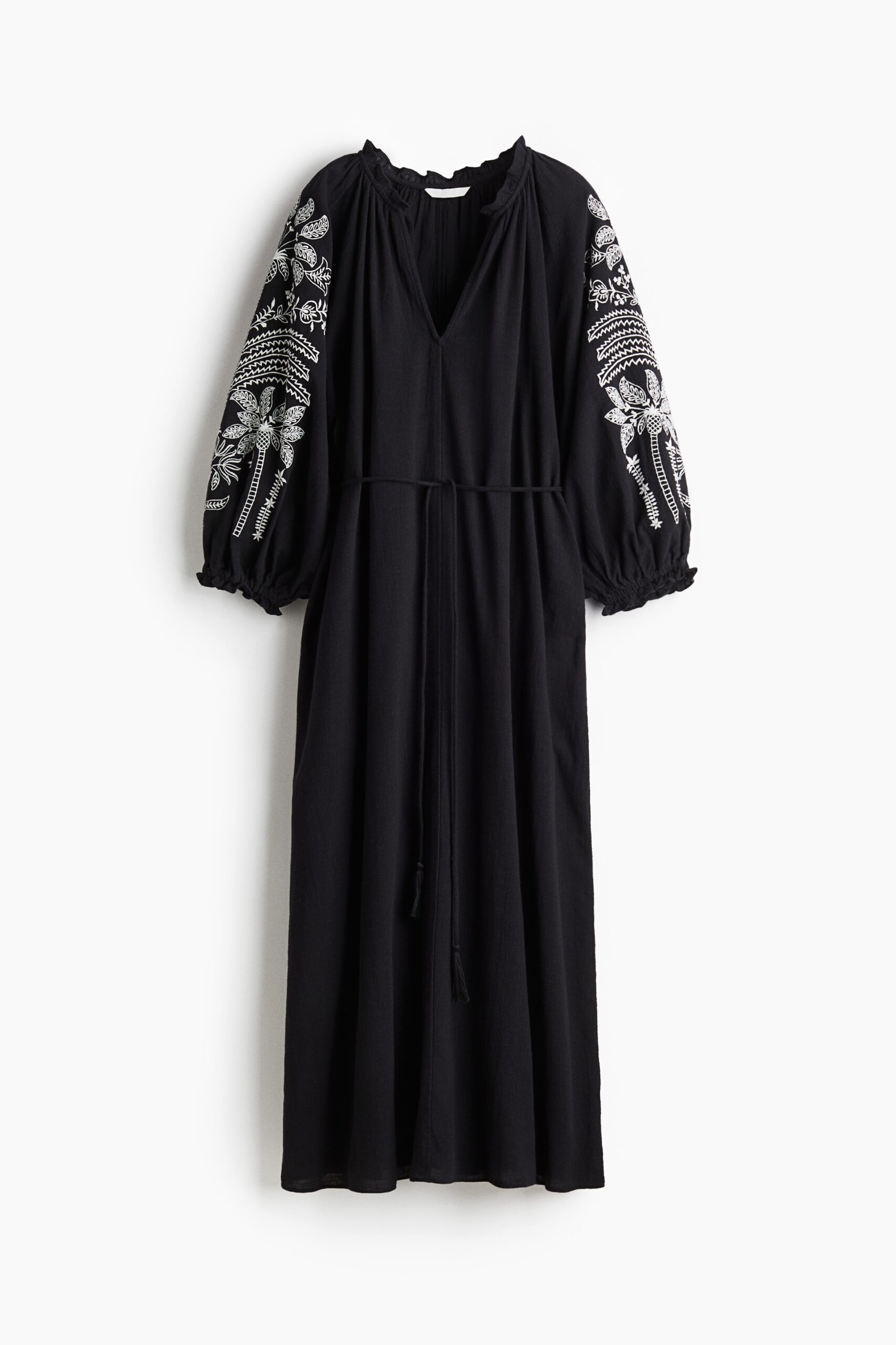 H & M - Katoenen jurk met borduursel - Zwart H & M - Katoenen jurk met borduursel - Zwart