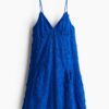H & M - Katoenen jurk met applicaties - Helderblauw
