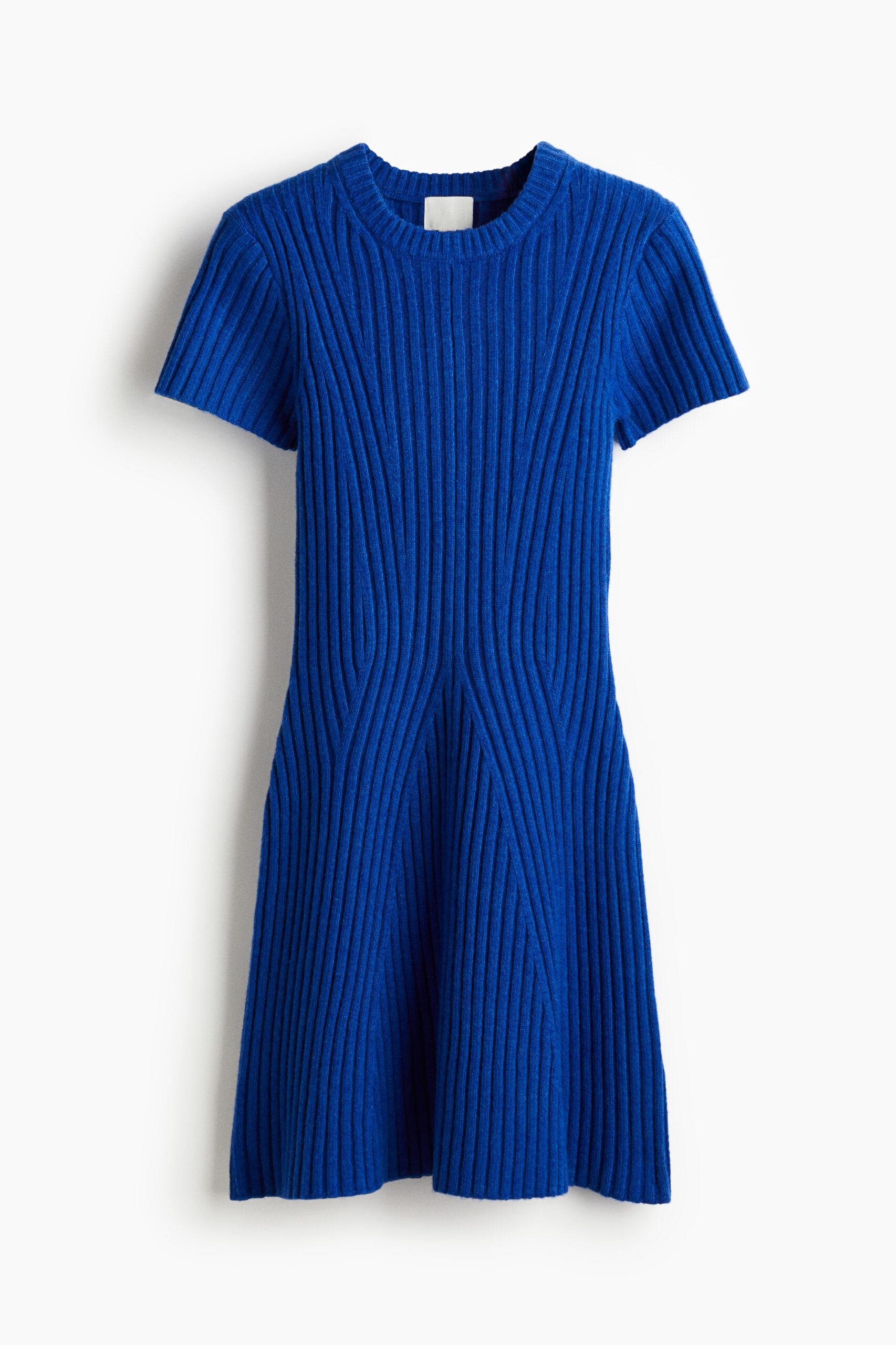 H & M - Ribgebreide jurk - Helderblauw