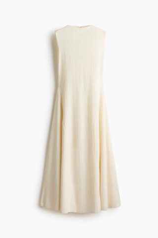 H & M - Crinklejurk met boothals - Roomwit