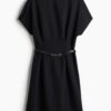 H & M - Twill jurk met ceintuur - Zwart