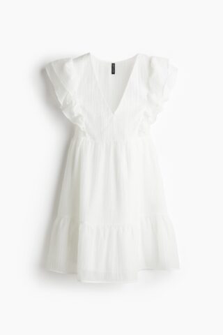 H & M - Jurk met volants - Wit