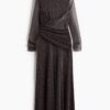 H & M - Jurk van glitterende mesh - Donkerbruin