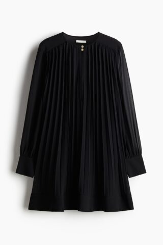 H & M - Plisséjurk - Zwart