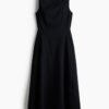 H & M - Cut-out twill dress - Zwart