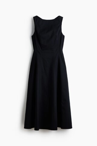 H & M - Cut-out twill dress - Zwart