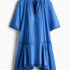 H & M - Katoenen jurk met kant - Blauw