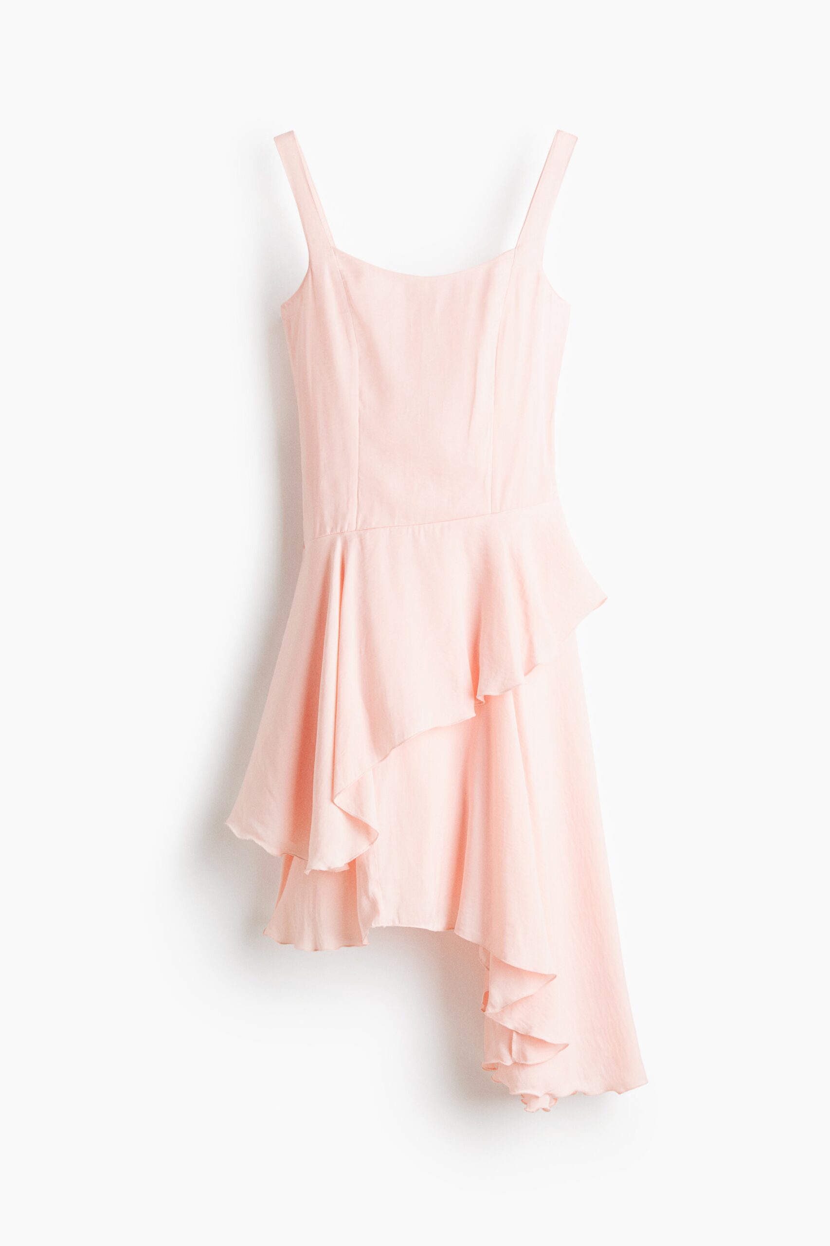 H & M - Asymmetrische volantjurk - Lichtroze