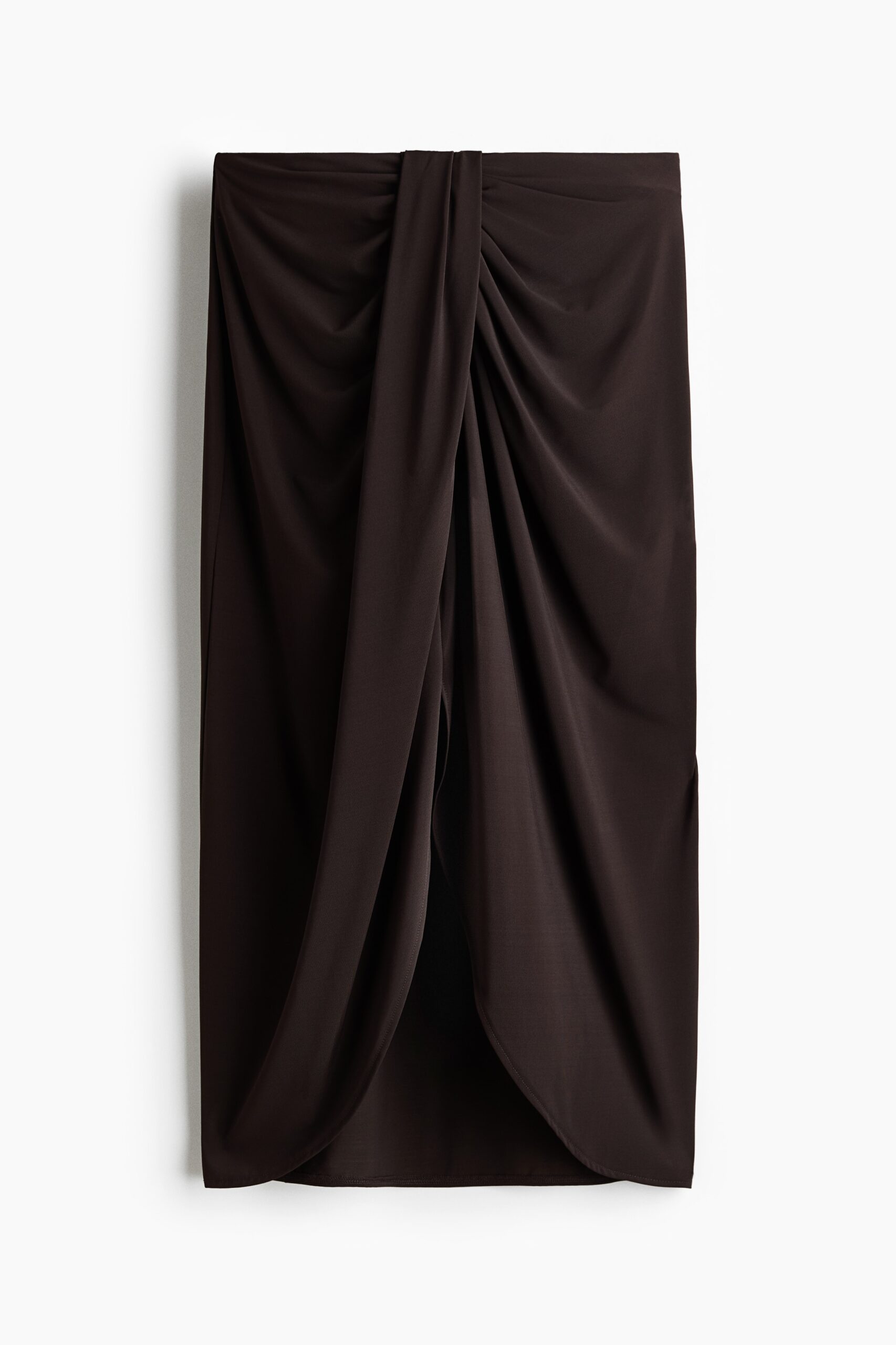 H & M - Gedrapeerde tricot rok - Donkerbruin H & M - Gedrapeerde tricot rok - Donkerbruin