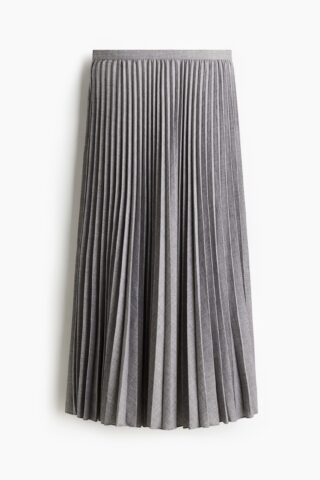 H & M - Plissérok - Grijs Gemêleerd