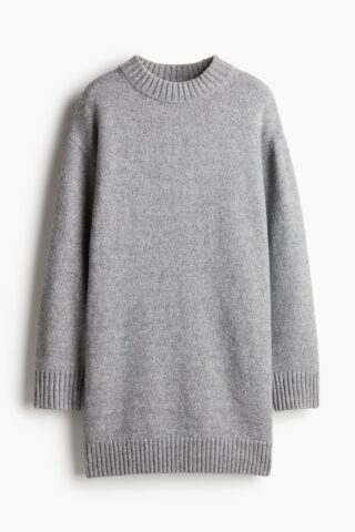 H & M - Gebreide jurk - Grijs Gemêleerd