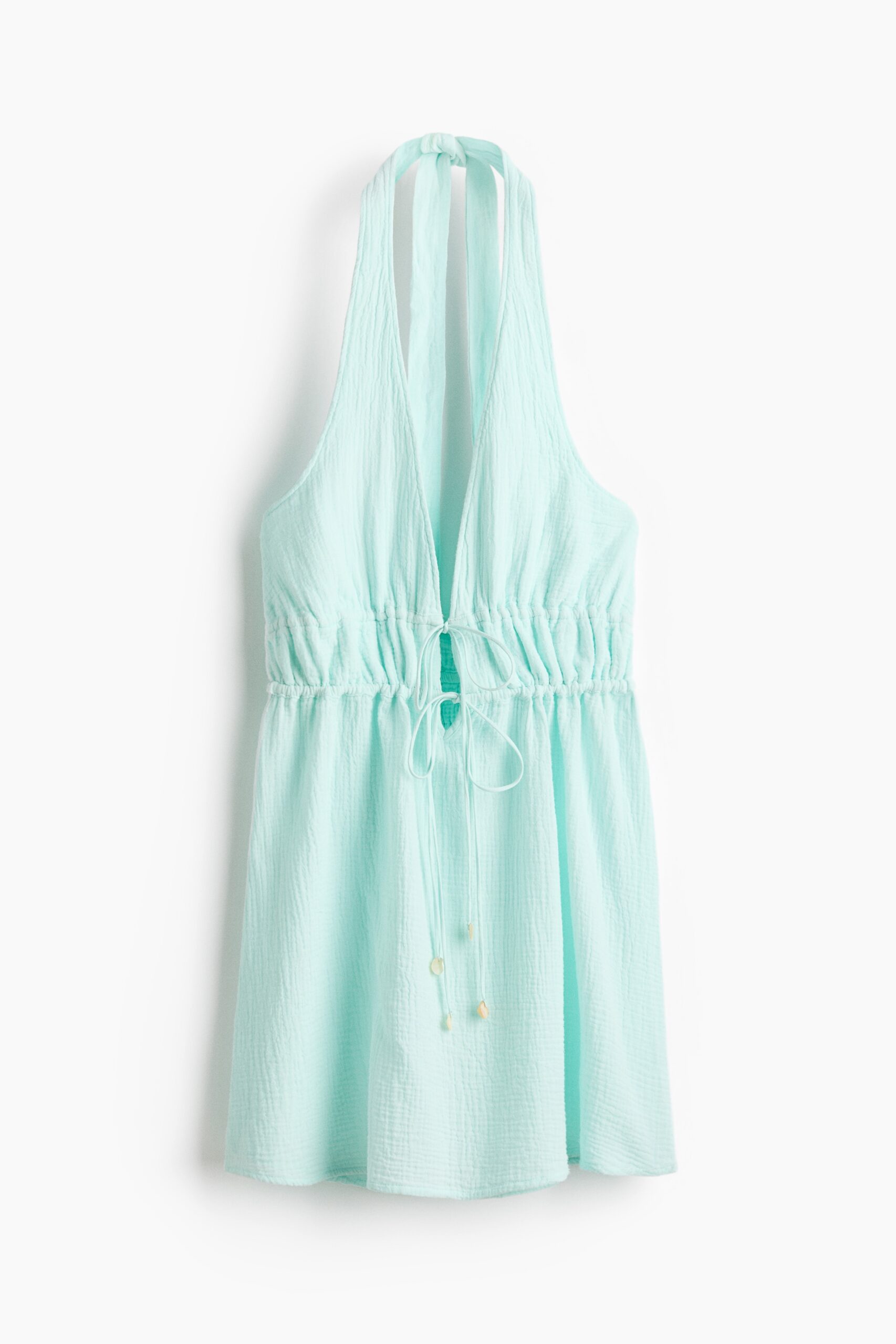 H & M - Katoenen strandjurk met halterbandjes - Light Turquoise H & M - Katoenen strandjurk met halterbandjes - Light Turquoise