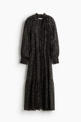 H & M - Maxi-jurk met dessin - Zwart