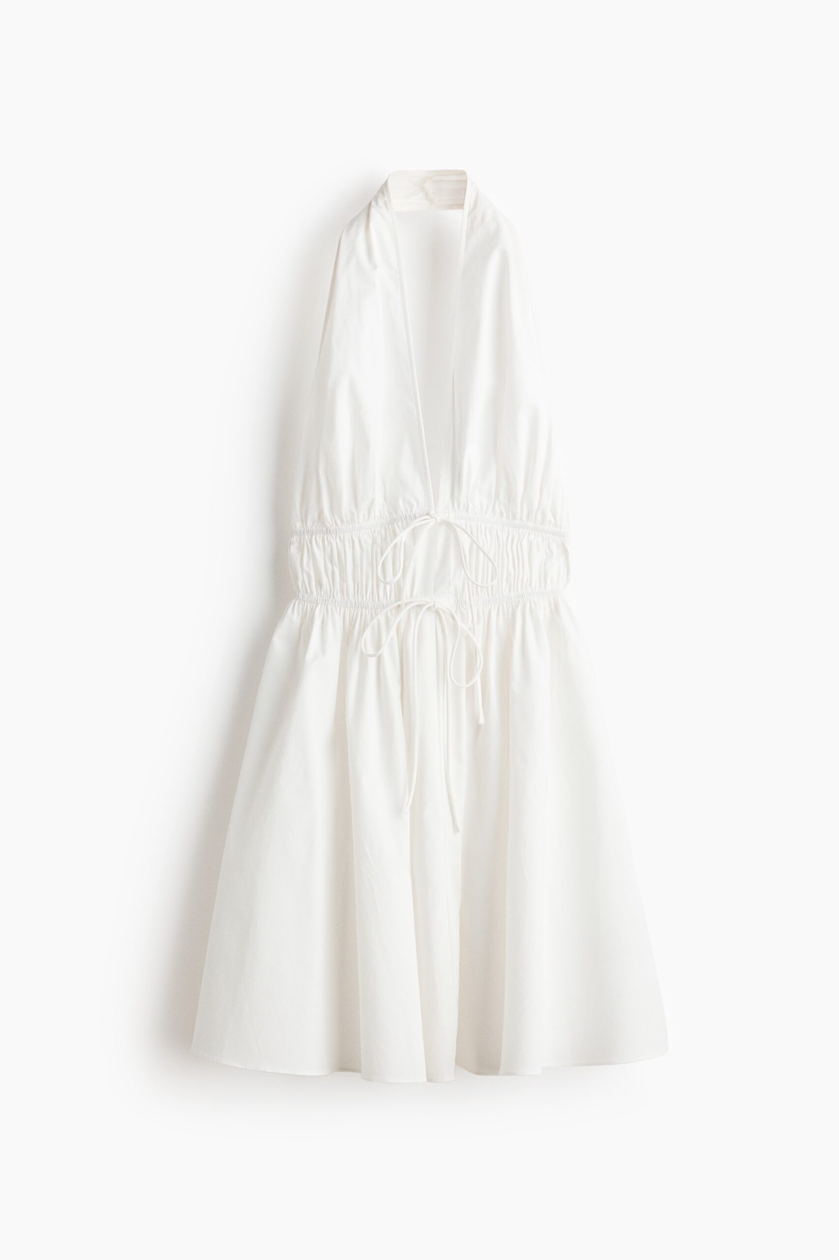 H & M - Halterjurk met drawstring - Wit