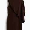 H & M - Mini-jurk met capedetail - Donkerbruin