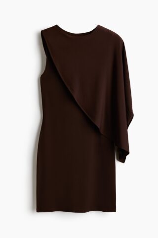 H & M - Mini-jurk met capedetail - Donkerbruin