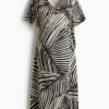 H & M - MAMA Crinklejurk met overslag - Roomwit/Zwart Dessin