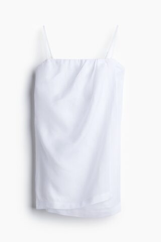 H & M - Linnen bandeaujurk - Wit