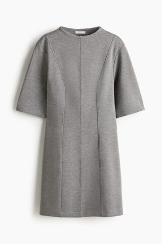 H & M - Mini-jurk van scuba - Grijs Gemêleerd