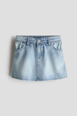 H & M - Rok van katoenen denim - Licht Denimblauw