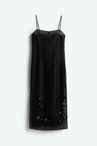 H & M - Transparante jurk met decoraties - Zwart