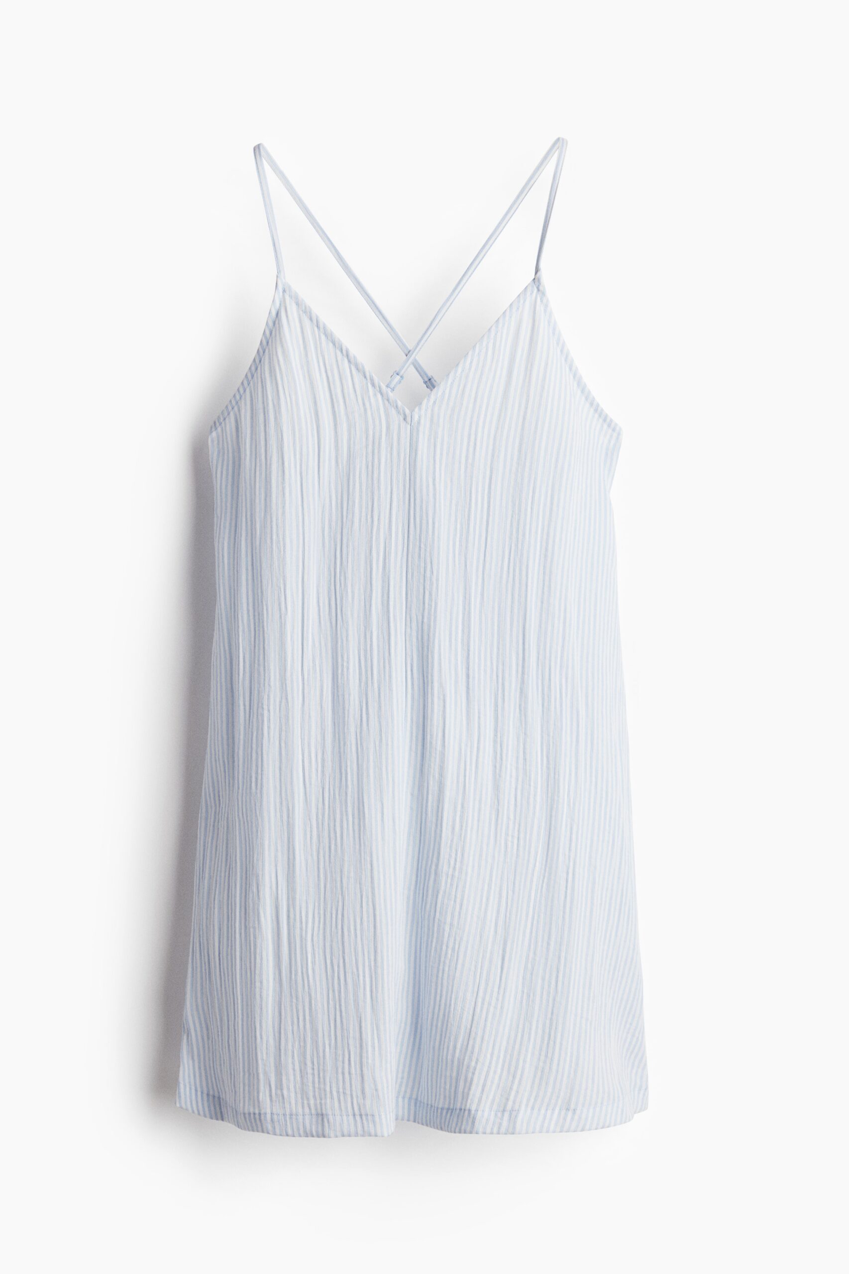 H & M - Strappy open-backjurk - Lichtblauw/Gestreept H & M - Strappy open-backjurk - Lichtblauw/Gestreept