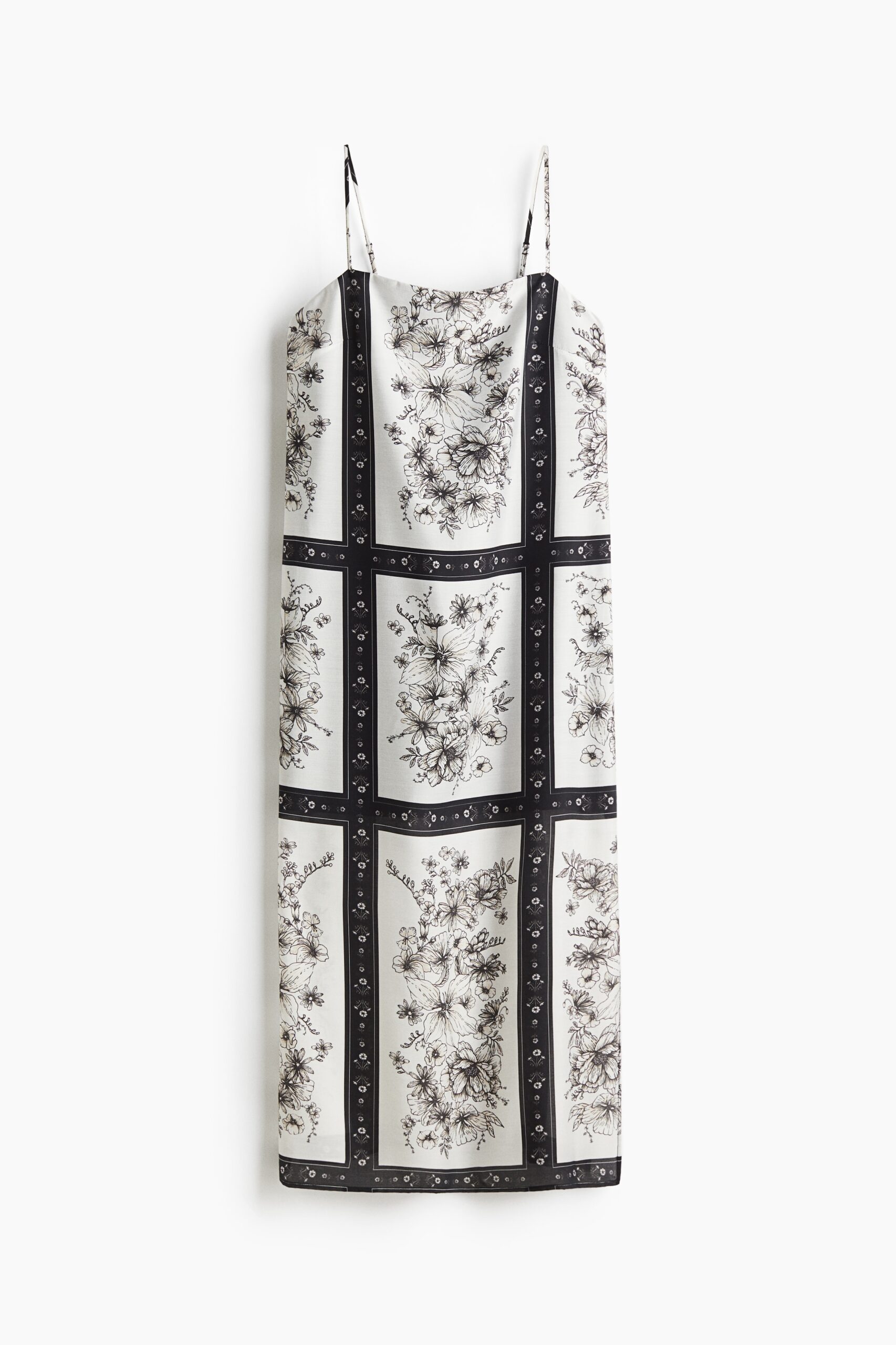 H & M - Strappy jurk - Wit/Zwarte Bloemen