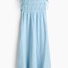 H & M - Bandeaujurk van mousseline - Lichtblauw