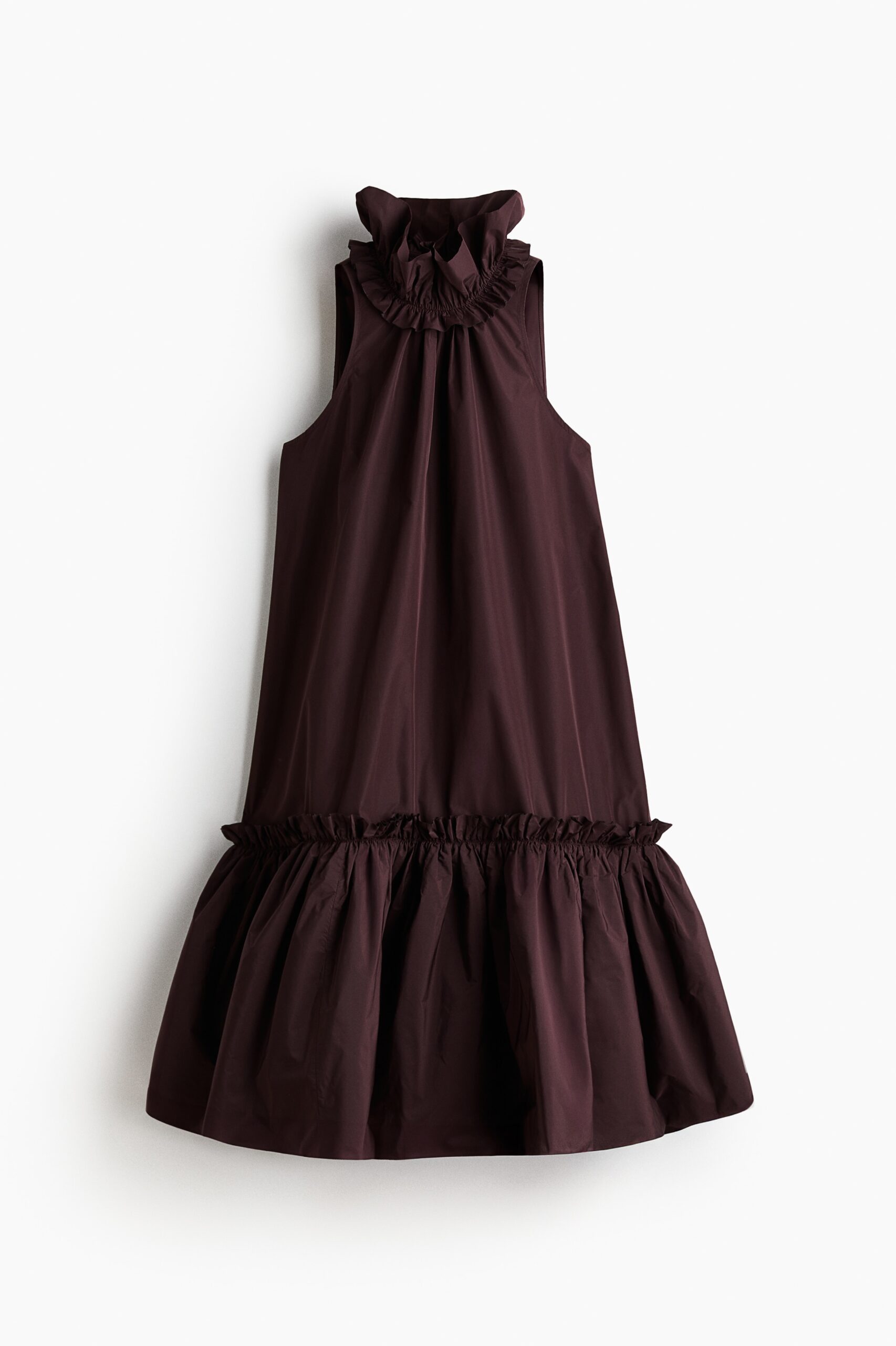 H & M - Jurk met volantkraag - Bordeauxrood