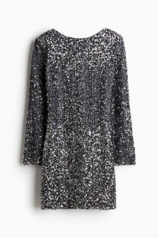 H & M - Deep-backjurk met pailletten - Zilverkleurig