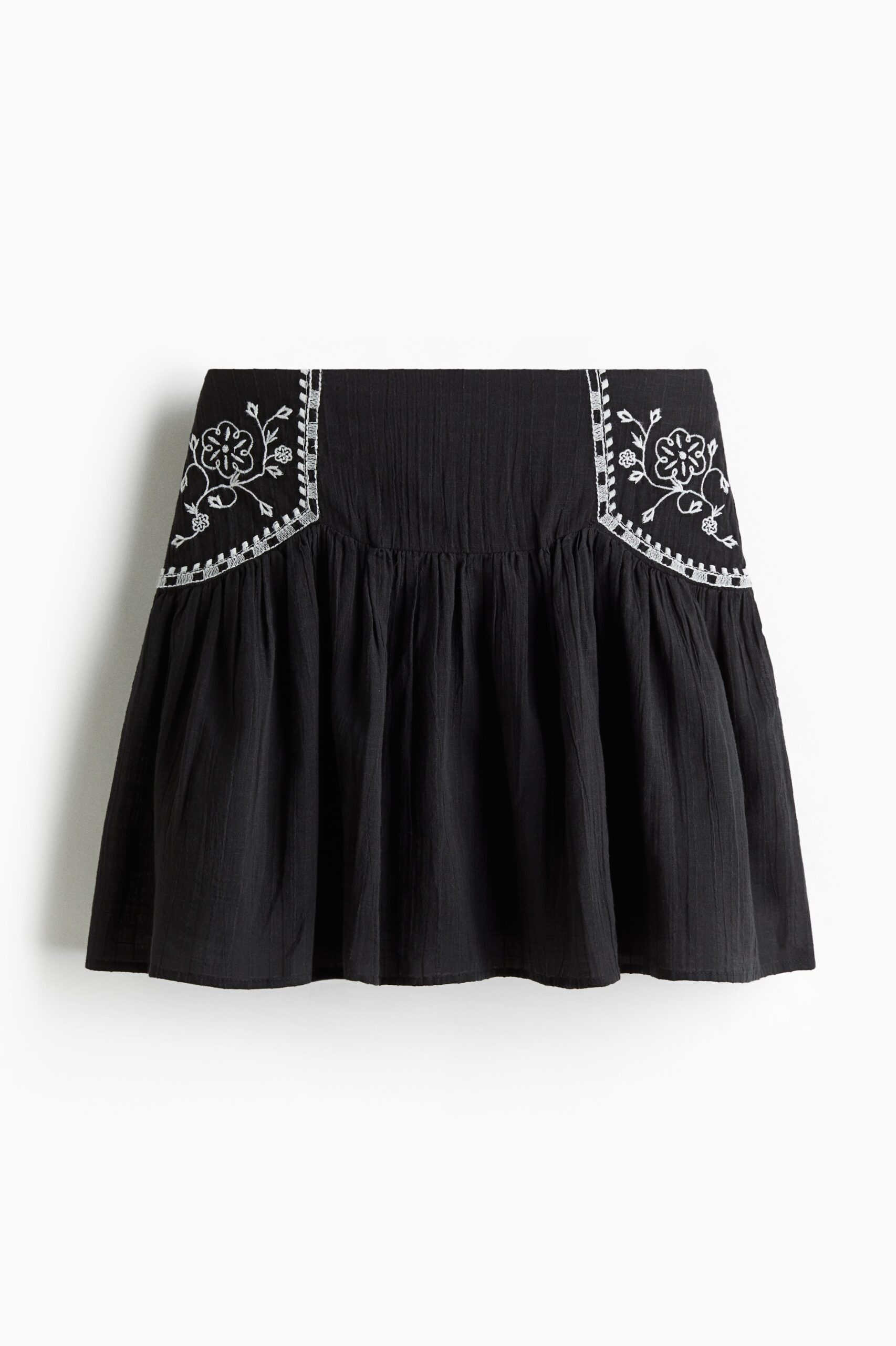 H & M - Rok met borduursel - Zwart H & M - Rok met borduursel - Zwart