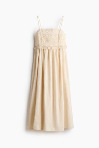 H & M - Strappy jurk van katoen - Lichtbeige