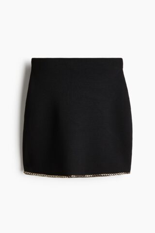 H & M - Gebreide rok met ketting - Zwart