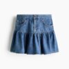 H & M - Flared denim rok - Denimblauw
