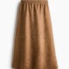 H & M - Midirok - Donkerbeige