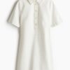H & M - Denim jurk met kraag - Wit