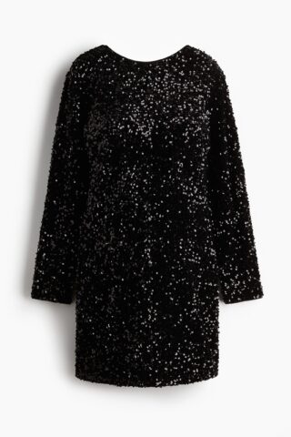 H & M - MAMA Jurk met pailletten - Zwart