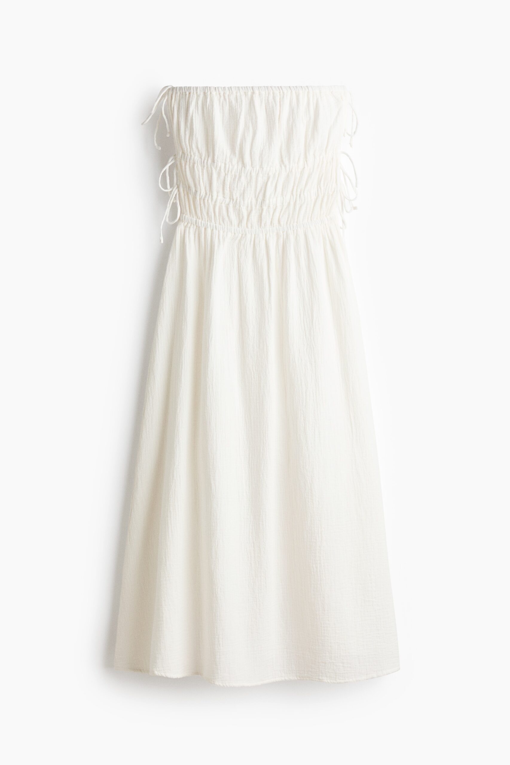 H & M - Bandeaujurk van mousseline - Wit