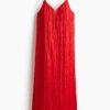 H & M - Strappy crinklejurk - Helderrood