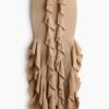 H & M - Gebreide volantrok - Beige