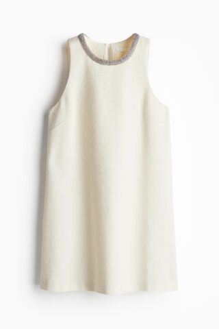 H & M - Jurk met stras - Roomwit