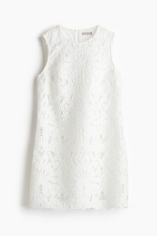 H & M - Jurk met broderie anglaise - Wit