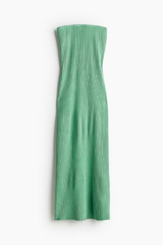 H & M - Geribde tubejurk - Mintgroen