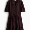 H & M - Tuniekjurk van viscosemix - Donkerbruin