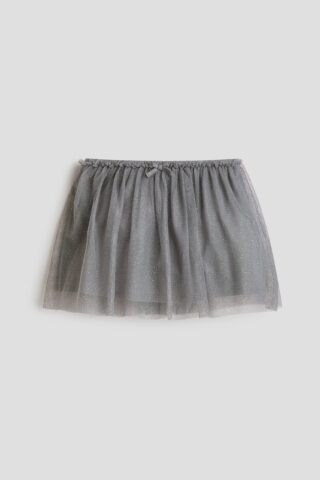 H & M - Glitterende tulen rok - Grijs